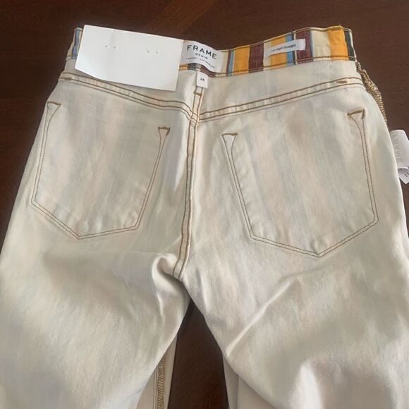 Frame l high rise straight  leg pant stripe size 25 NWT - Picture 7 of 9